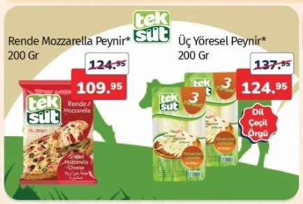 Tek Süt Rende Mozzarella Peynir 200 Gr