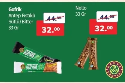 Gofrik Antep Fıstıklı Sütlü/Bitter 33 Gr