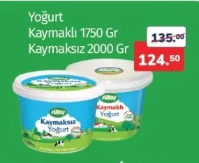 Sütaş Yoğurt Kaymaklı 1750 Gr Kaymaksız 2000 Gr