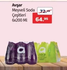 Avşar Meyveli Soda Çeşitleri 6X200 Ml