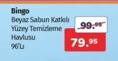 Bingo Beyaz Sabun Katkılı Yüzey Temizleme Havlusu 96'Lı
