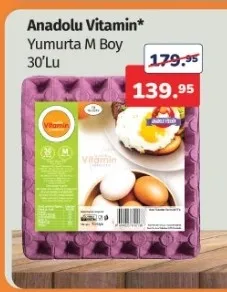 Anadolu Vitamin Yumurta M Boy 30'Lu