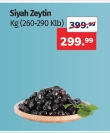Siyah Zeytin Kg (260-290 Klb)