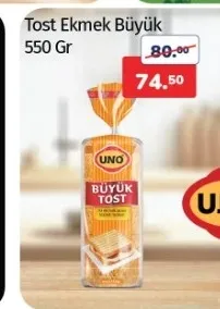 Uno Tost Ekmek Büyük 550 Gr