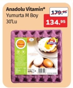 Anadolu Vitamin Yumurta M Boy 30'Lu