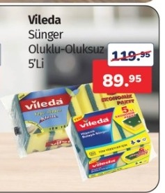 Vileda Sünger Oluklu-Oluksuz 5'Li