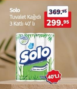 Solo Tuvalet Kağıdı 3 Katlı 40' Lı