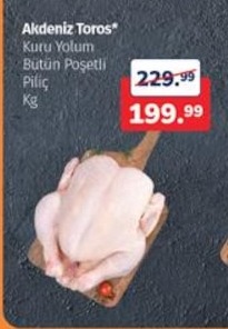Akdeniz Toros Kuru Yulum Bütün Poşetli Piliç Kg