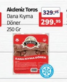 Akdeniz Toros Dana Kıyma Döner 250 Gr