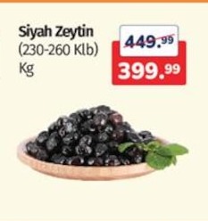 Siyah Zeytin (230-260 Klb) Kg