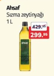 Ahsaf Sızma Zeytinyağı 1 L