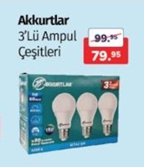 Akkurtlar 3'Lü Ampul Çeşitleri