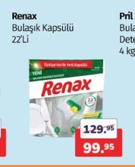 Renax Bulaşık Kapsülü 22'Li