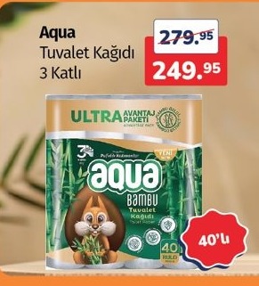 Aqua Tuvalet Kağıdı 3 Katlı