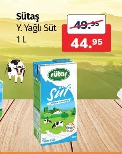 Sütaş Y. Yağlı Süt 1 L