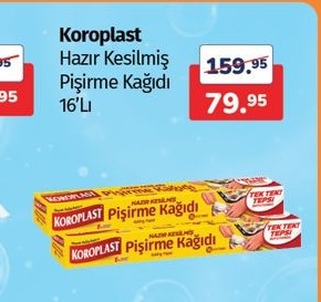 Koroplast Hazır Kesilmiş Pişirme Kağıdı 16'Lı