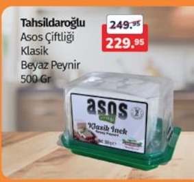 Tahsilşdaroğlu Asos Çiftliği Klasik Beyaz Peynir 500 Gr