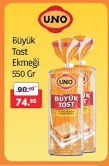 Uno Büyük Tost Ekmeği 550 Gr