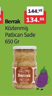 Berrak Közlenmiş Patlıcan Sade 650 Gr