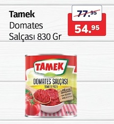 Tamek Domates Salçası 830 Gr