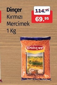 Dinçer Kırmızı Mercimek 1 Kg