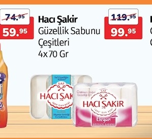 Haci Sakir Güzellik Sabunu Çeşitleri 4X70 Gr
