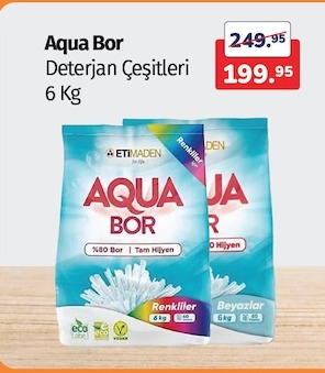 Aqua Bor Deterjan Çeşitleri 6 Kg