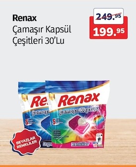 Renax Çamaşır Kapsül Çeşitleri 30'Lu