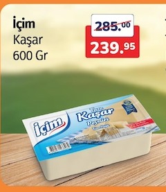 İçim Kaşar Peyniri 600 Gr