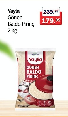 Yayla Gonen Baldo Pirinc 2 Kg