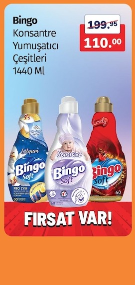 Bingo Konsantre Yumuşatıcı Çeşitleri 1440 Ml