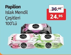 Papilion Islak Mendil Çeşitleri 100'Lü
