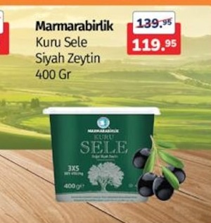 Marmarabirlik Kuru Sele Siyah Zeytin 400 Gr