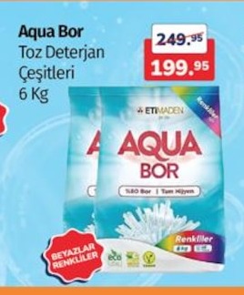 Aqua Bor Toz Deterjan Çeşitleri 6 Kg