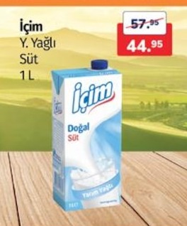 İçim Y. Yağlı Süt 1 L