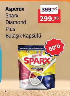 Asperox Sparx Diamond Plus Bulaşık Kapsülü 50Li
