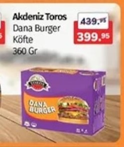 Akdeniz Toros Dana Burger Köfte 360 Gr