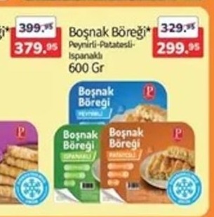 Boşnak Böreği Peynirli-Patatesli-Ispanaklı 600 Gr