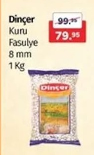 Dinçer Kuru Fasulye 8 Mm 1 Kg