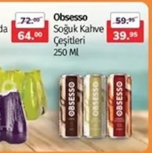 Obsesso Soğuk Kahve Çeşitleri 250 Ml