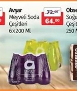 Avşar Meyveli Soda Çeşitleri 6X200 Ml
