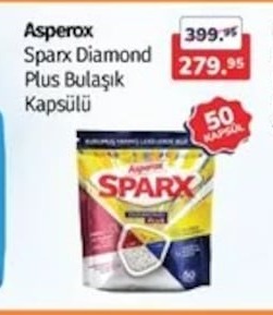 Asperox Sparx Diamond Plus Bulaşık Kapsülü 50 Adet