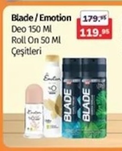 Blade / Emotion Deo 150 Ml Roll On 50 Ml Çeşitleri