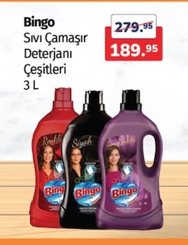 Bingo Sıvı Çamaşır Deterjanı Çeşitleri 3 L