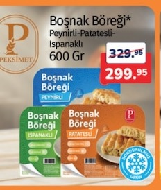 Boşnak Böreği Peynirli-Patatesli-Ispanaklı 600 Gr