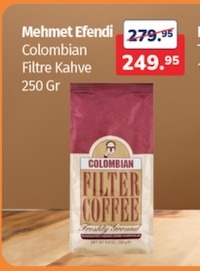 Mehmet Efendi Colombian Filtre Kahve 250 Gr