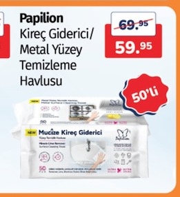 Papilion Kireç Giderici/Metal Yüzey Temizleme Havlusu 50'Li