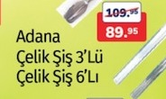 Adana Çelik Şiş 3'Lü / 6'Lı