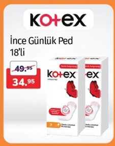 Kotex İnce Günlük Ped 18'Li