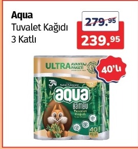 Aqua Tuvalet Kağıdı 3 Katlı 40'Lı